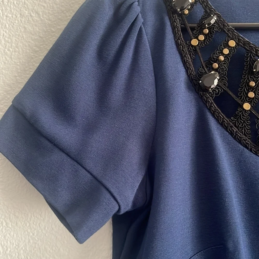 Laundry Shelli Segal beaded embroider dress women's size 4 - Picture 2 of 9